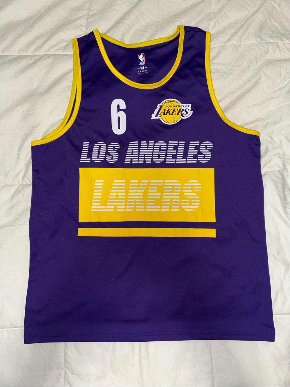 LeBron James #6 Los Angeles Lakers NBA Purple Jersey Tank Top Men’s XL